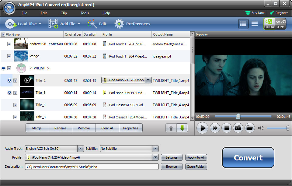 Click to view AnyMP4 iPod Converter 6.0.28 screenshot