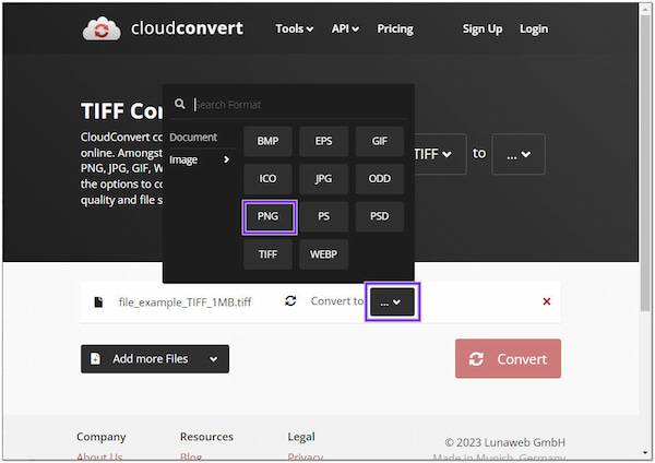 CloudConvert file Converter Three Dot