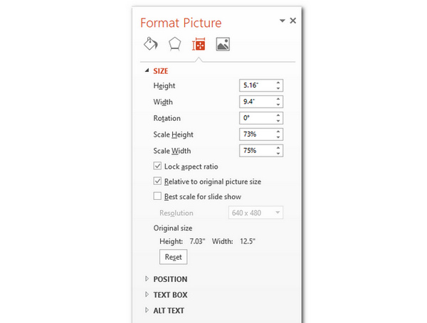 PowerPoint Resize Picture Format Picture