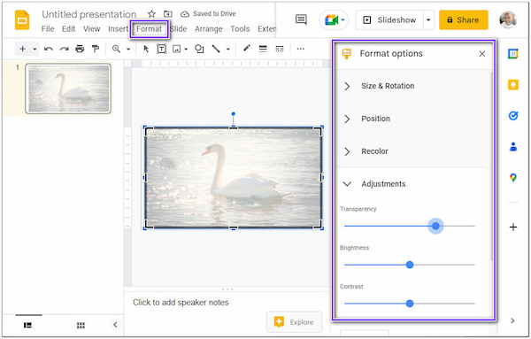 Make Background Transparent in Google Slides Format