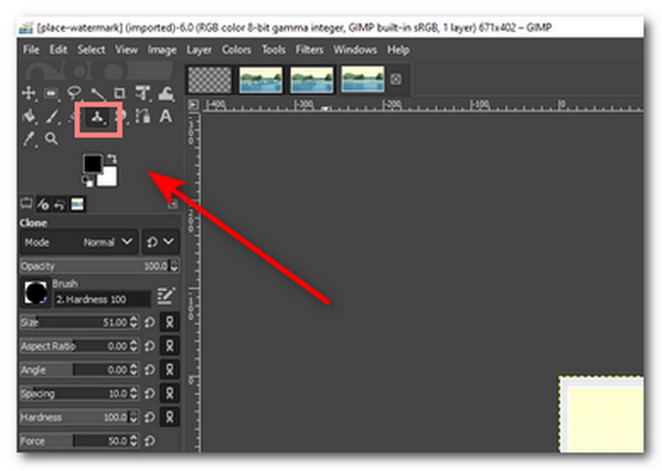 GIMP Removing Watermarks Select Clone Stamp