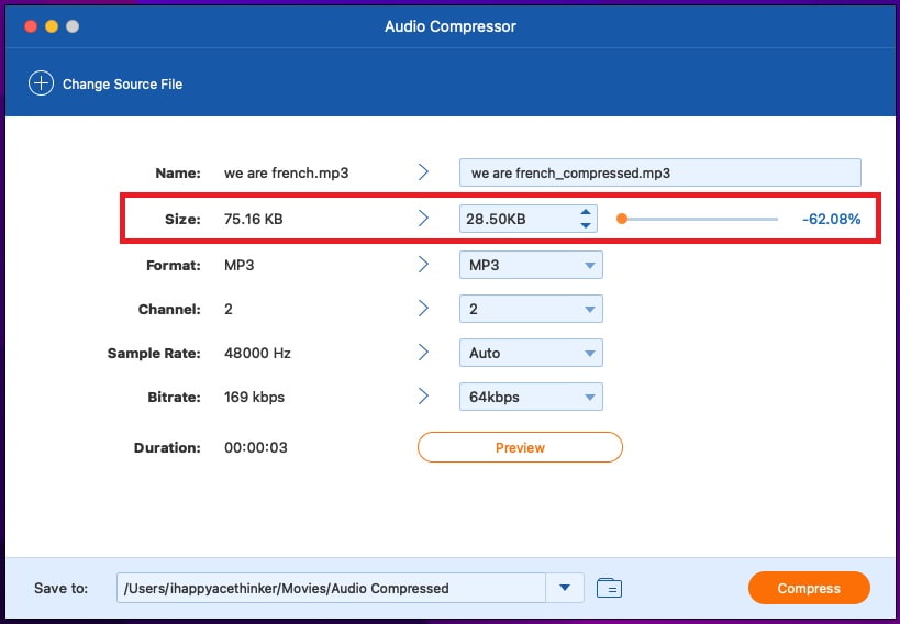 Compress Audio in Adobe Premiere Alternative Size