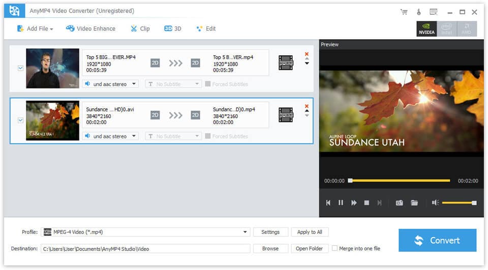 Click to view AnyMP4 Video Converter 6.1.32 screenshot