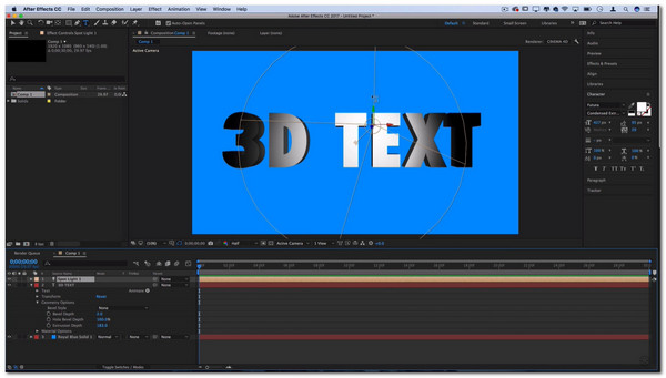 Make 3D Text in After Effects Light