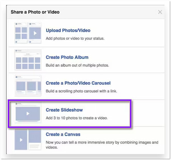 Facebook Picture Video Slideshow