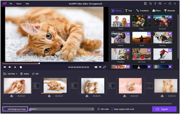 AnyMP4 Video Editor Muisc