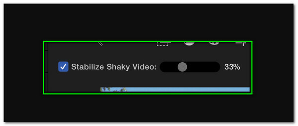 iMovie Stabilization Slider