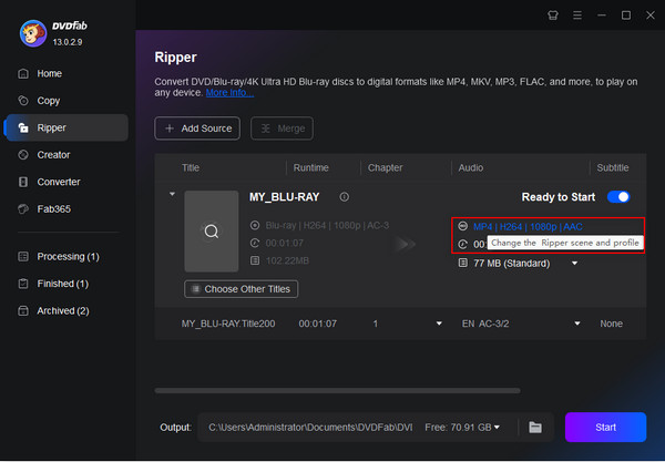 Dvdfab Bluray Ripper Change Output Format