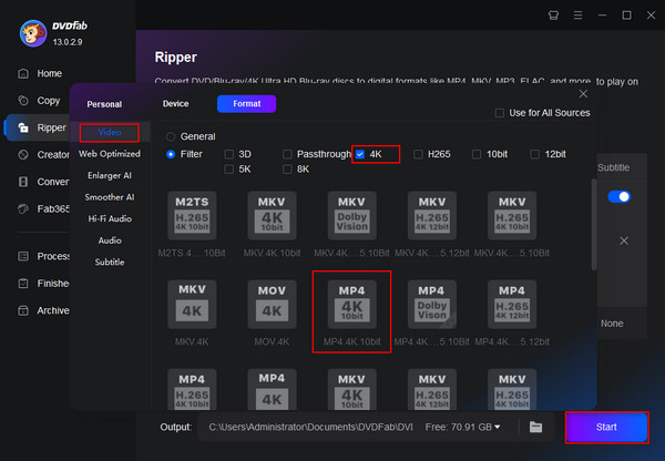 Dvdfab Bluray Ripper Start Rip 4k Blu Ray