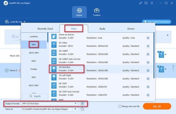 Anymp4 Blu-ray Ripper Choose 3d Red Blu