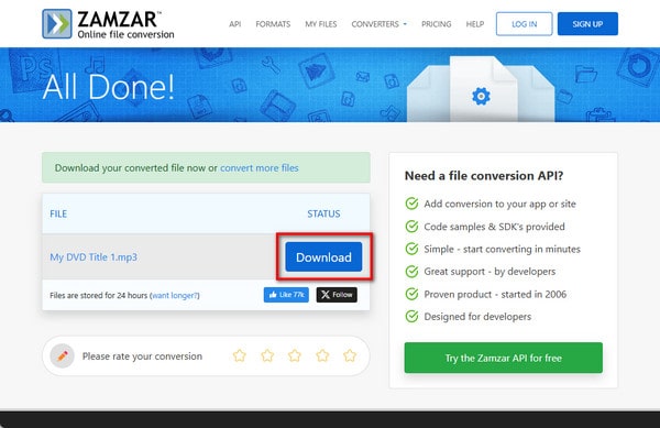 Zamzar Download Converted Mp3