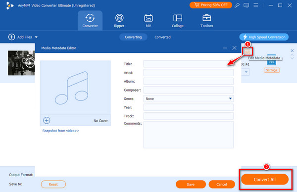 Edit Media Metadata And Then Click Convert All