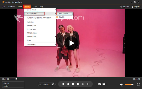 Anymp4 Blu-ray Player Add Subtitle
