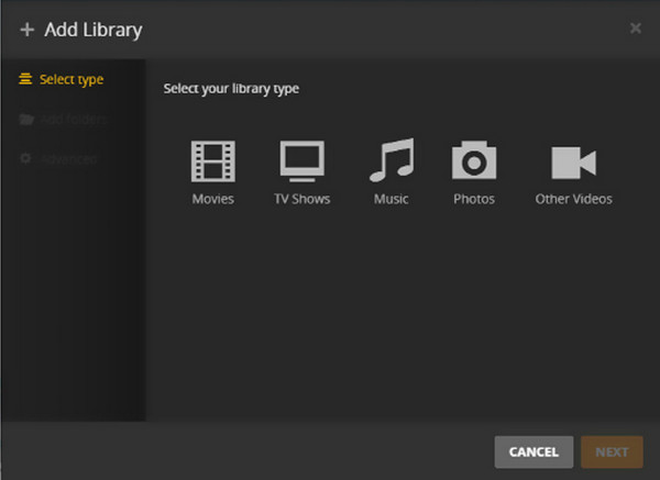 Open Settings Select Library Plex