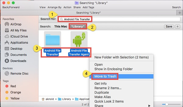 android file transfer os x not working