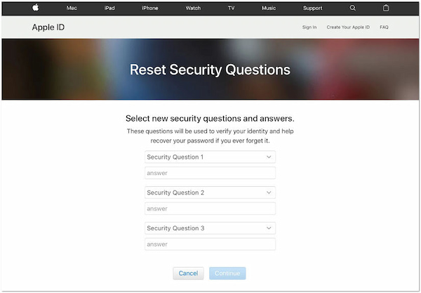Change Apple ID Security Questions