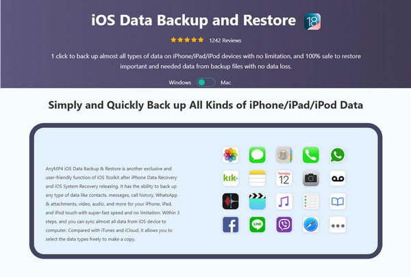 Anymp4 IOS Data Backup And Restore to Backup Data