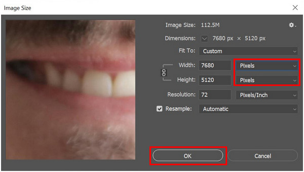 Photoshop Resize Settings