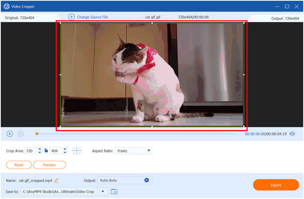 Anymp4 Video Converter Ultimate Crop Area