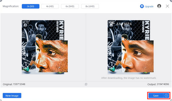 Anymp4 Image Upscaler Online Save
