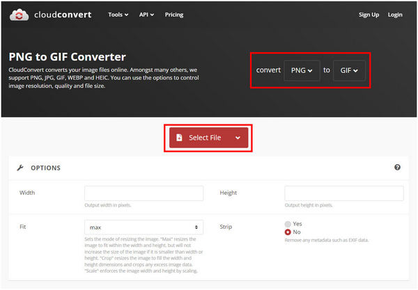 Cloudconvert Select File