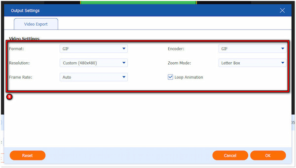 Crop Output Settings