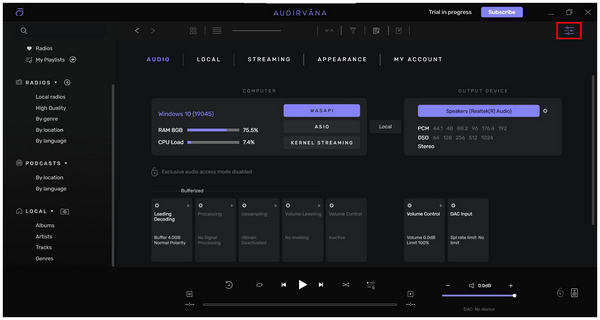 Audirvana Settings