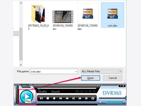 how to play dav video file in vlc