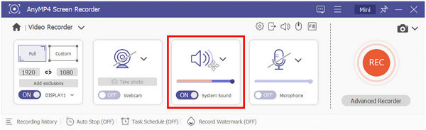 Anymp4 Screen Recorder System Sound