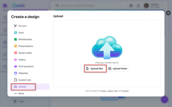 Canva Upload Screenshot