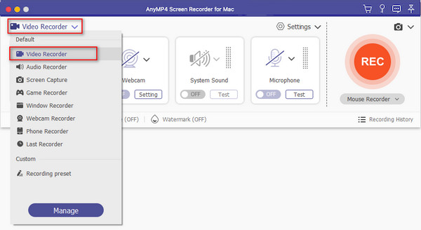 Navigate to Video Recorder