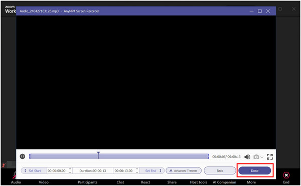 AnyMP4 Screen Recorder Done Recording