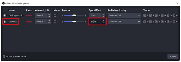 Obs Sync Offset