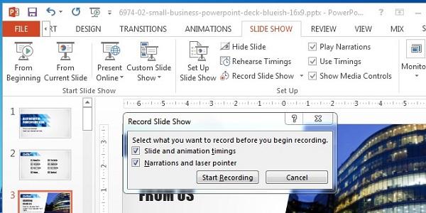 Record a Powerpoint 2013