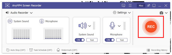 Anymp4 Screen Recorder Rec Button