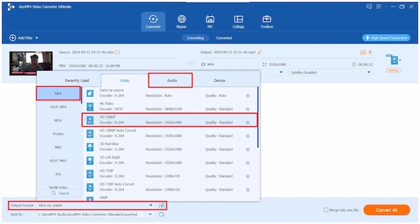 Anymp4 Video Converter Ultimate Output Format