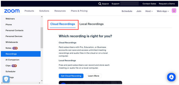 Zoom Portal Cloud Recordings