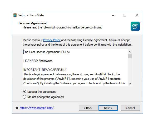 AnyMP4 TransMate 1.3.18 for windows instal