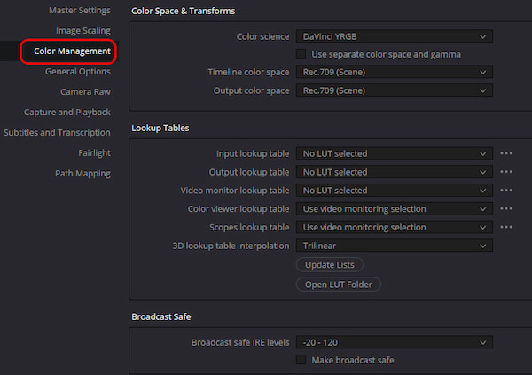 Set Color Management