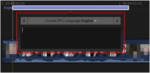 Caption Box Editing Timeline