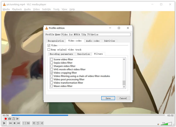 how to crop a video in vlc