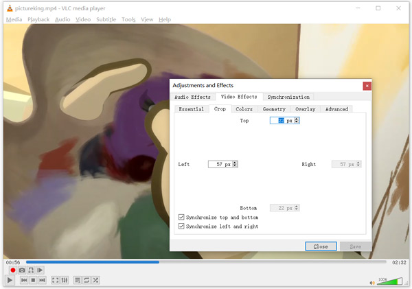 how to crop a video with vlc
