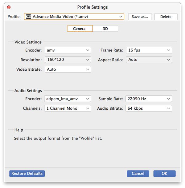 editready settings to convert to mpeg